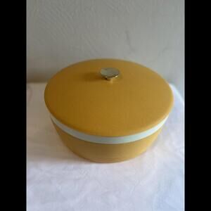 Vintage Therm-o-ware SunFrost Salad- Ice-Serving Bowl 2qt Yellow Lid 50's MCM